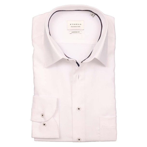 ETERNA Skjorte Modern Fit Struktur Hvid
