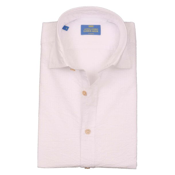 ALESSANDRO GHERARDI Skjorte Seersucker Hvid