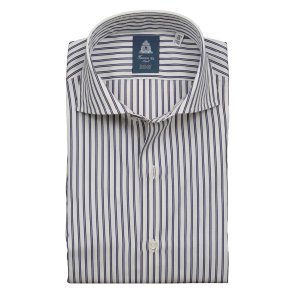 FINAMORE Skjorte Eduardo Stribet Bl | Hvid