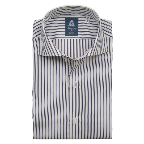 FINAMORE Skjorte Eduardo Stribet Bl | Hvid