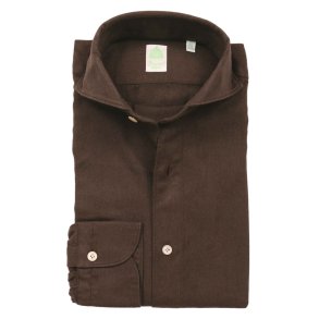 FINAMORE Skjorte Flannel Sildeben Brun