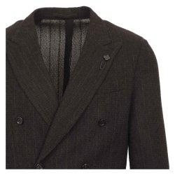 LARDINI Jakke Dobbeltradet Dark Brown