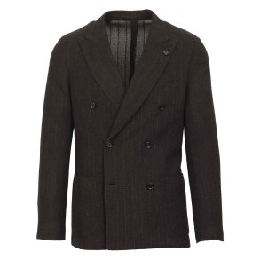 LARDINI Jakke Dobbeltradet Dark Brown