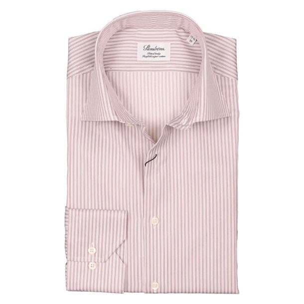 STENSTRM'S Skjorte Fitted Twill Stribet Beige