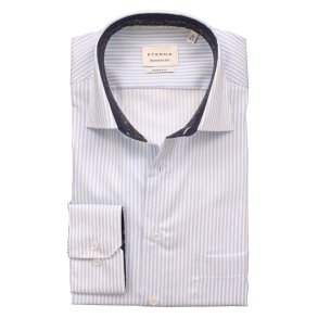 ETERNA Skjorte Modern Fit Stribet Lys Bl