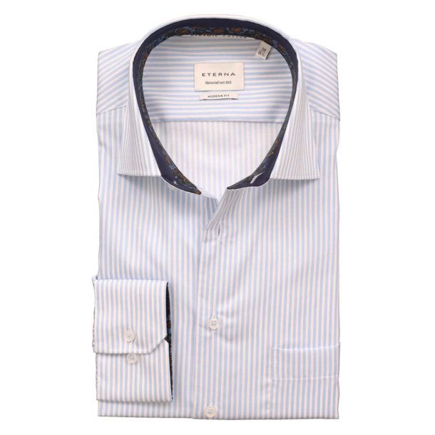 ETERNA Skjorte Modern Fit Stribet Lys Bl