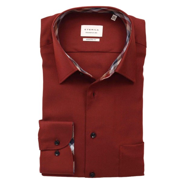 ETERNA Skjorte Modern Fit Heavy Twill Bordeaux