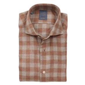 BARBA Skjorte Dandylife Flannel Ternet Brun | Gr