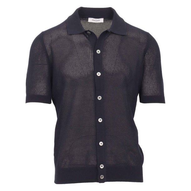 GRAN SASSO Polo Gennemknappet Navy
