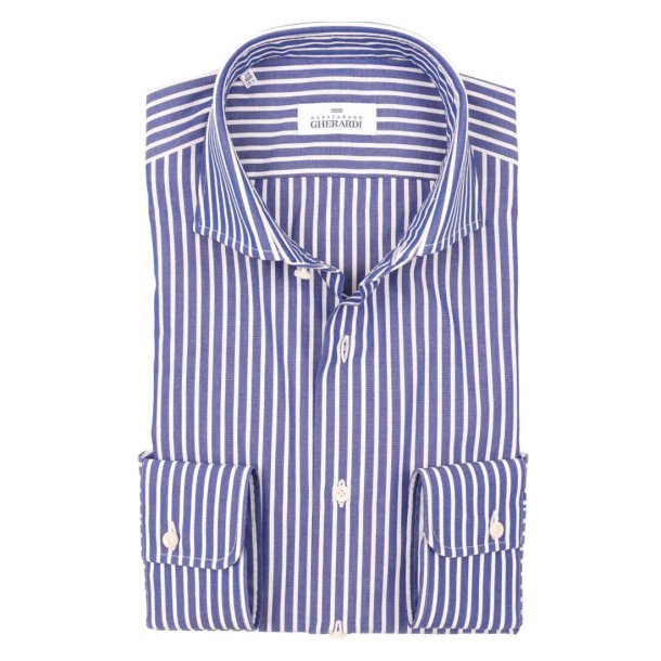 ALESSANDRO GHERARDI Skjorte Techno Strib Bl | Hvid