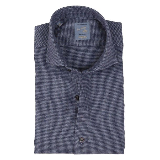 BARBA Skjorte Flannel Hundetand Bl