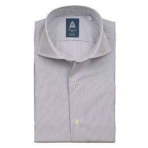 FINAMORE Skjorte Eduardo Stribet Hvid | Bl