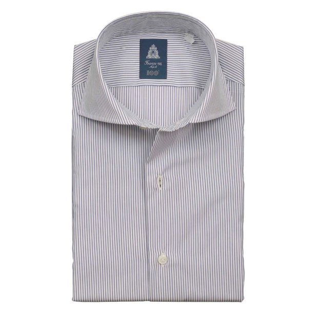 FINAMORE Skjorte Eduardo Stribet Hvid | Bl