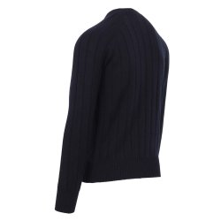 GRAN SASSO Strik Cashmere Struktur Strib Navy