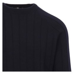 GRAN SASSO Strik Cashmere Struktur Strib Navy
