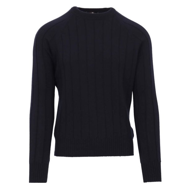 GRAN SASSO Strik Cashmere Struktur Strib Navy