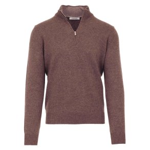 GRAN SASSO Half Zip Uld | Cashmere Cappuccino