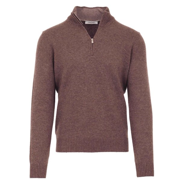 GRAN SASSO Half Zip Uld | Cashmere Cappuccino