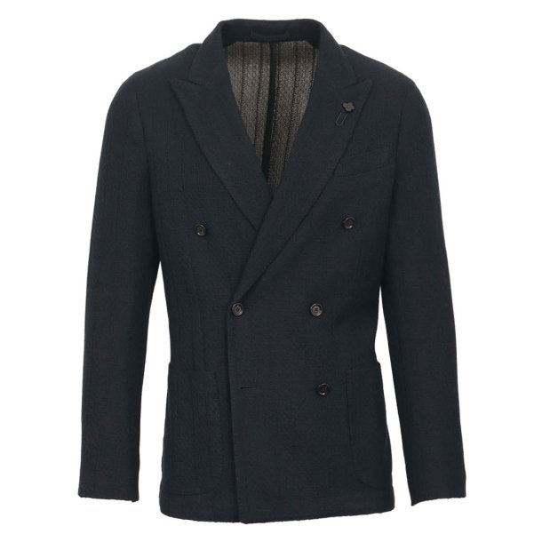 LARDINI Jakke Dobbeltradet Navy