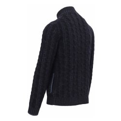 FEDELI Cardigan Kabel Uld | Cashmere Navy