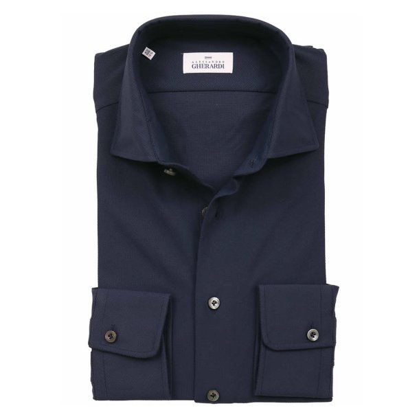 ALESSANDRO GHERARDI Skjorte Tecno Stretch Navy 