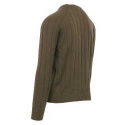 GRAN SASSO Strik Cashmere Struktur Strib Oliven