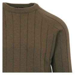 GRAN SASSO Strik Cashmere Struktur Strib Oliven