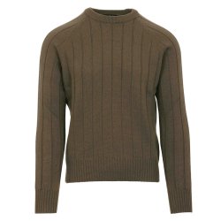 GRAN SASSO Strik Cashmere Struktur Strib Oliven