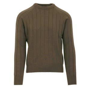 GRAN SASSO Strik Cashmere Struktur Strib Oliven