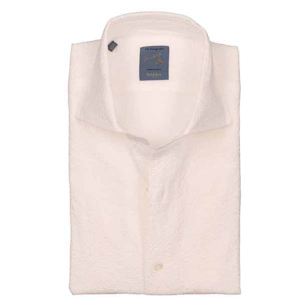 BARBA Skjorte Dandylife Seersucker Hvid