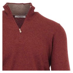 GRAN SASSO Half Zip Uld | Cashmere Bordeaux