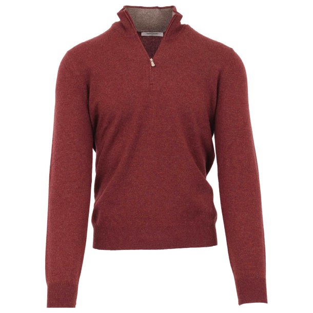 GRAN SASSO Half Zip Uld | Cashmere Bordeaux