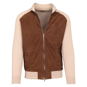 BARBA Jakke Hybrid Ruskind | Strik Brun | Sand