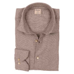 STENSTRM'S Skjorte Fitted Flannel Struktur Brun