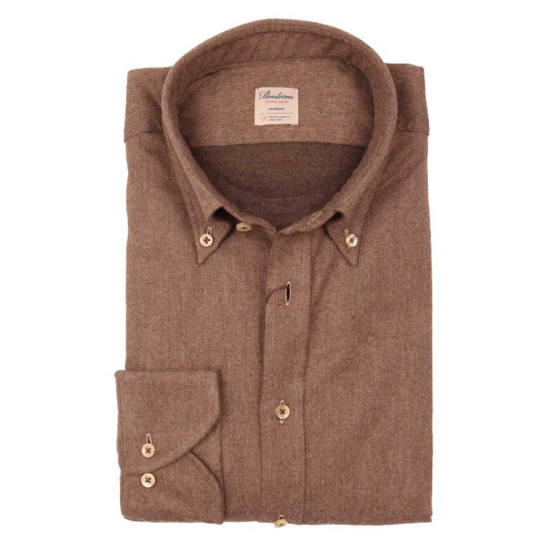 STENSTRM'S Skjorte Fitted Flannel Brun