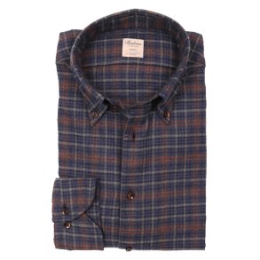 STENSTRM'S Skjorte Fitted Flannel Ternet Navy
