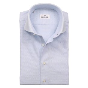 ALESSANDRO GHERARDI Skjorte Kortrmet Struktur Lysebl