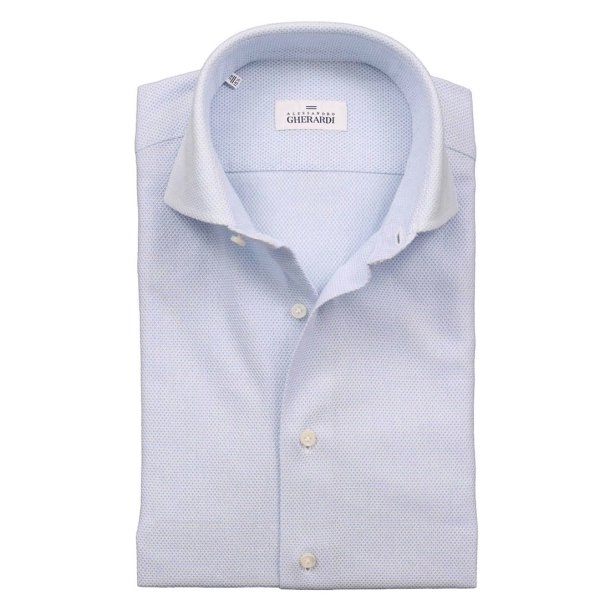 ALESSANDRO GHERARDI Skjorte Kortrmet Struktur Lysebl