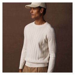 GRAN SASSO Strik Struktur Strib Creme