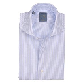 BARBA Skjorte Dandylife Hr | Bomuld Stribet Lysebl