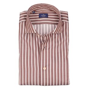 ALESSANDRO GHERARDI Skjorte Stribet Brun | Hvid