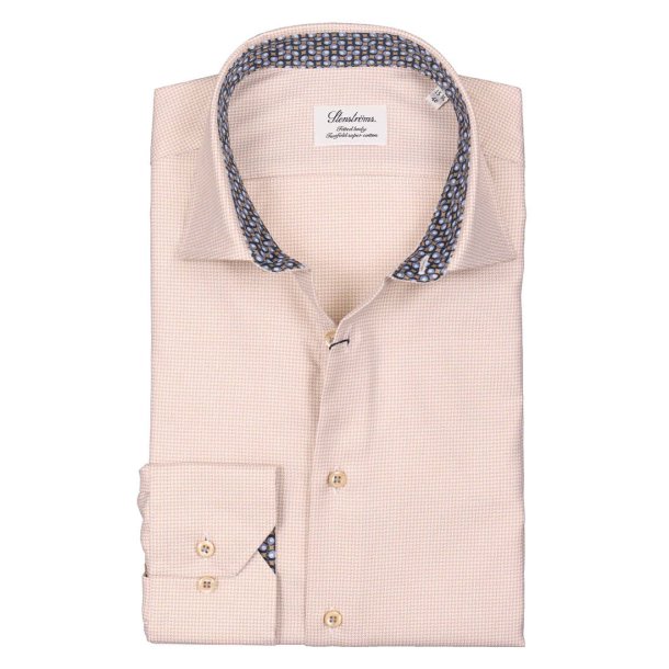 STENSTRM'S Skjorte Fitted Kontrast Twill Beige