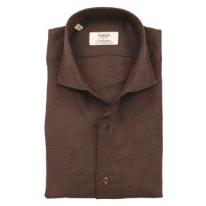 BARBA Skjorte Twill Bomuld | Cashmere Brun