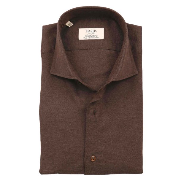 BARBA Skjorte Twill Bomuld | Cashmere Brun