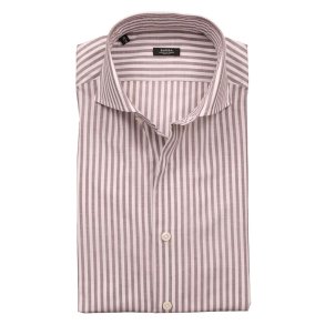 BARBA Skjorte Black Label Stribet Hvid | Brun