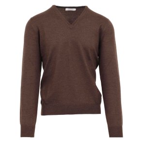 GRAN SASSO Strik V-Hals Merino Brun
