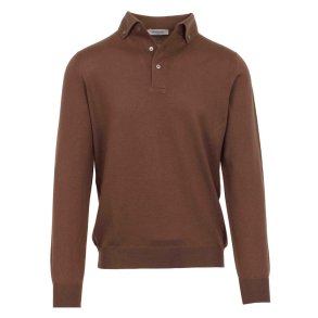 GRAN SASSO Polo Button Down Brun