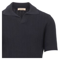 GRAN SASSO Open Collar Struktur Navy