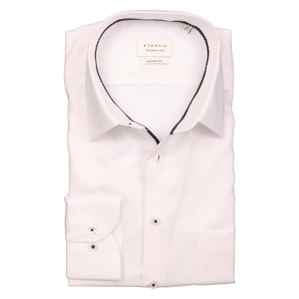 ETERNA Skjorte Comfort Fit Struktur Hvid