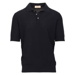 GRAN SASSO Polo Organic Cotton Struktur Navy